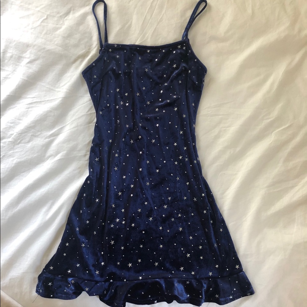 Navy velvet starry nights dress